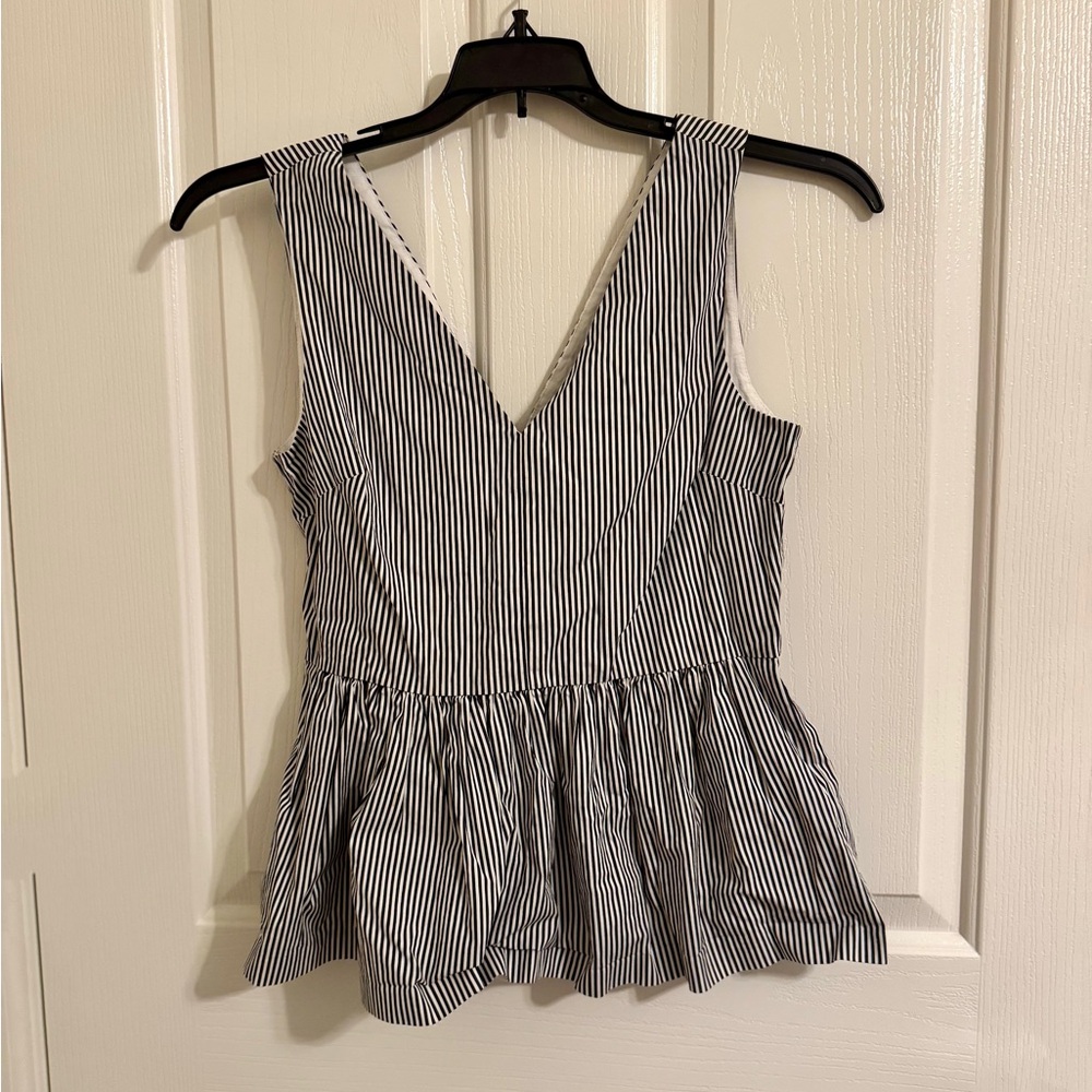 Striped Sleeveless Peplum Top